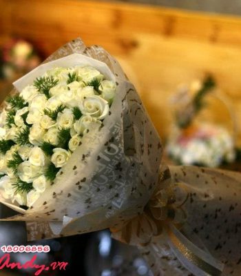 Bó hồng trắng đẹp