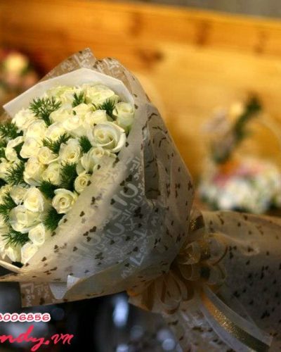 Bó hồng trắng đẹp