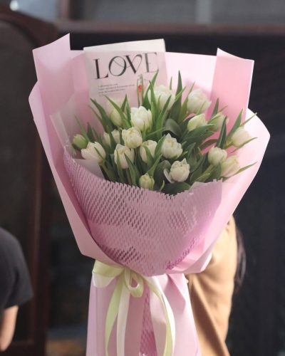 bói hoa tulip trắng