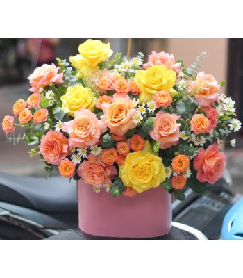 Giỏ hoa sắc màu đẹp
